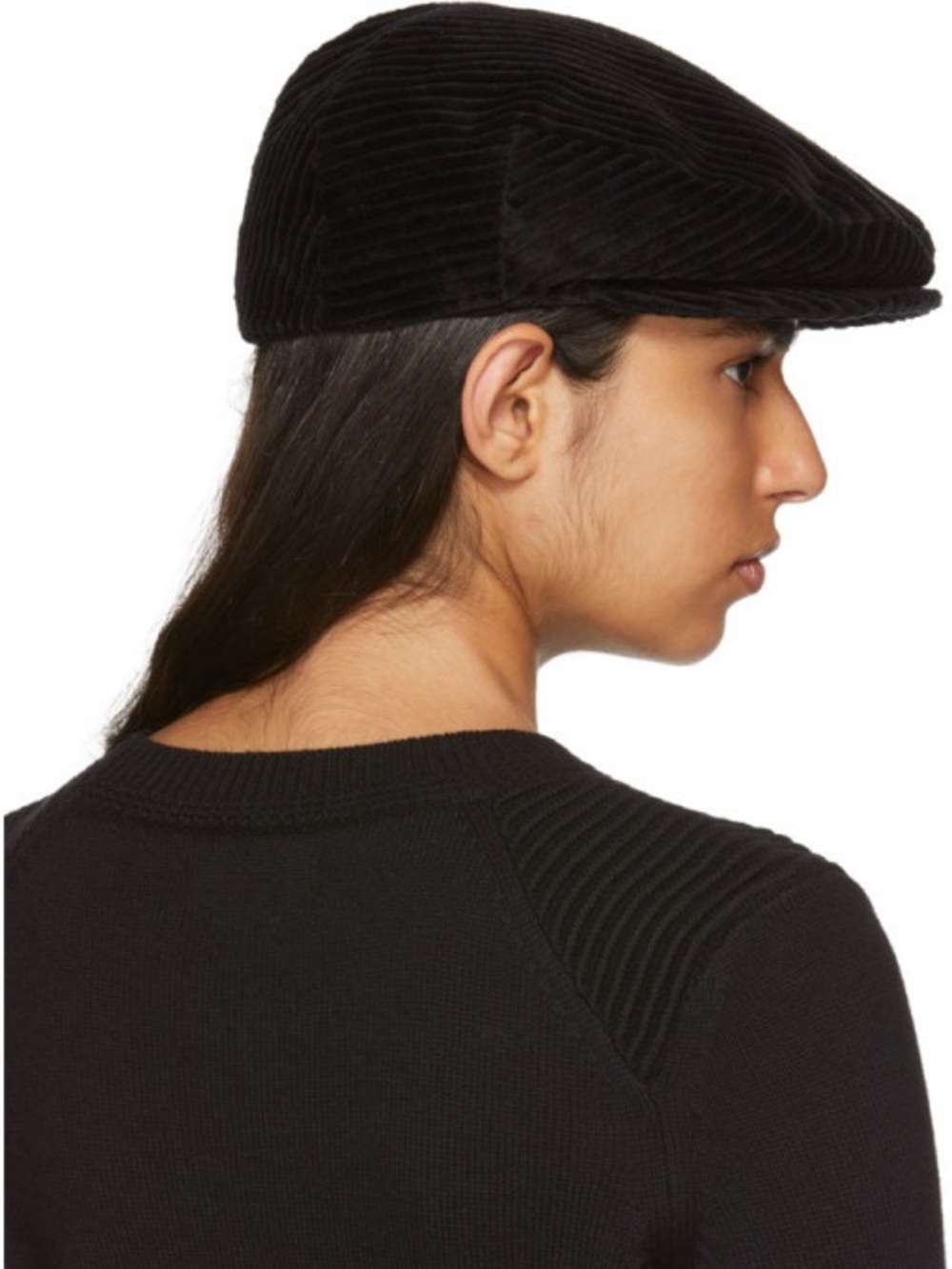 ISABEL MARANT Black Corduroy Gabor Flat Cap Hat S/M - Picture 2 of 2